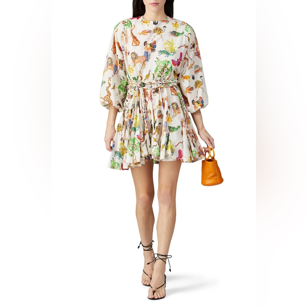 RHODE Ella Dress with Colorful Animal Print